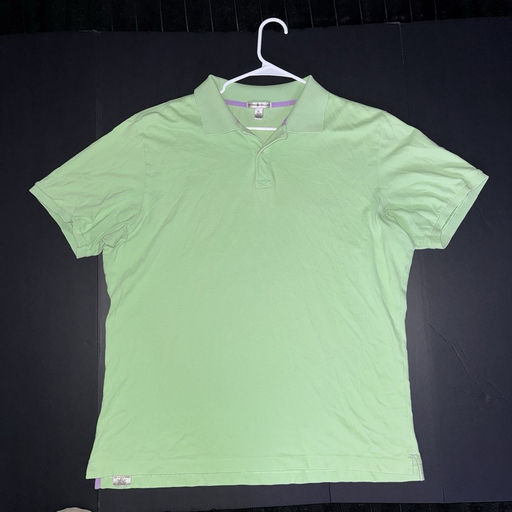 Men's XL Peter Millar Polo Shirt  Light Green Short Sleeve
